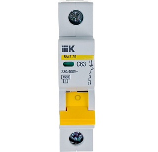 картинка Автоматический выключатель ВА47-29 1Р 63А С ИЭК от интернет-магазина К1-СТРОЙ