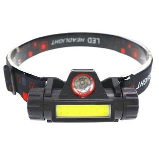 картинка Фонарь налобный аккумуляторный перезаряжаемый с магнитом New от интернет-магазина К1-СТРОЙ