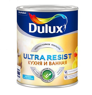 картинка Краска для кухни и ванной латексная матовая база BW 2.5л Ultra Resist DULUX от интернет-магазина К1-СТРОЙ