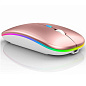 Мышь беспроводная бесшумная с подсветкой розовый BT5.2 RGB SK-K1 SKYBET