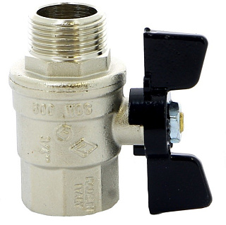 картинка Кран шаровой 3/4" гайка/штуцер бабочка усиленная BUGATTI от интернет-магазина К1-СТРОЙ