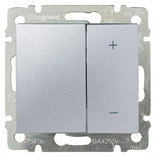 картинка Диммер кнопочный 40-600Вт алюминий 770274 Legrand Valena от интернет-магазина К1-СТРОЙ