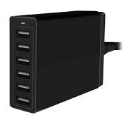 картинка Сетевое зарядное устройство-хаб CBR на 6 портов USB 2.0, 50 Вт, кабель 1,6 м от интернет-магазина К1-СТРОЙ