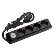 картинка ЮУдлинитель 4гн х 3м с/з с выключателем черный X-TENDIA Panasonic от интернет-магазина К1-СТРОЙ