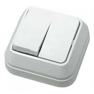 картинка Выключатель 2-клавишный наружный белый Makel Siva  от интернет-магазина К1-СТРОЙ