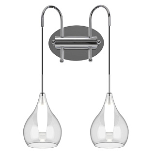 картинка 803831*** (MВ2098М-2C) Бра PENTOLA 2х25W G9 ХРОМ/ПРОЗРАЧНЫЙ (в комплекте) от интернет-магазина К1-СТРОЙ