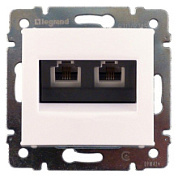 картинка Розетка телефонная 2-ая 2xRJ11 белый 774439 Legrand Valena от интернет-магазина К1-СТРОЙ