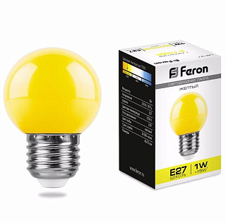 картинка Лампа светодиодная 1W 230V E27 желтый LB-37 25879 Feron от интернет-магазина К1-СТРОЙ