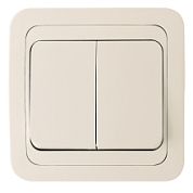 картинка Выключатель 2-клавишный крем Makel Mimoza  от интернет-магазина К1-СТРОЙ