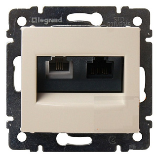 картинка Розетка телефонная+интернет RJ11+RJ45 слоновая кость 774180 Legrand Valena от интернет-магазина К1-СТРОЙ