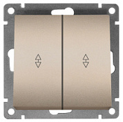 картинка Выключатель 2-клавишный 10А проходной Шампань А0026-Br Universal Афина от интернет-магазина К1-СТРОЙ