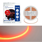 картинка Светодиодная COB лента LS630, 400SMD(2110)/ 7Вт/м 12V 5000*3*1.8мм красный, IP20 Feron от интернет-магазина К1-СТРОЙ