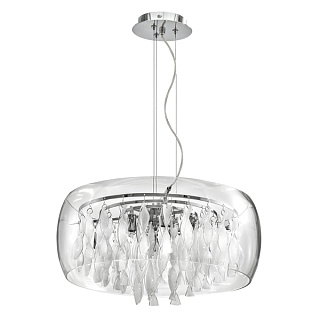 картинка 752084 (MD7602-8А) Люстра ACQUARIO 8х40W G9 ХРОМ БЕЛ стекло (в комплекте) от интернет-магазина К1-СТРОЙ