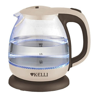 картинка Электрический стеклянный чайник KL-1370 Кофейный Kelli от интернет-магазина К1-СТРОЙ