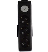 картинка Колодка c заземлением с выключателем 3 гнезда WLTA0430-2BL-RES черная X-TENDIA Panasonic от интернет-магазина К1-СТРОЙ