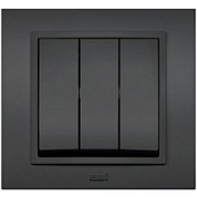 картинка Выключатель 3-клавишный черный EL-BI от интернет-магазина К1-СТРОЙ