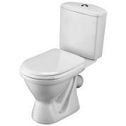 картинка Унитаз-компакт антивсплеск, косой выпуск, 2 режима, сиденье ПП 1WH302196 446374 Santek Алькор от интернет-магазина К1-СТРОЙ