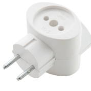 картинка Тройник электрический без заземления белый от интернет-магазина К1-СТРОЙ