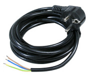 картинка Шнур с вилкой ПВС 3*1.5 с заземлением 16А черный 3м от интернет-магазина К1-СТРОЙ