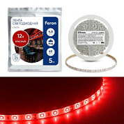 картинка Светодиодная лента Feron LS604 60SMD(2835) 4,8Вт/м 12V IP65, красный от интернет-магазина К1-СТРОЙ