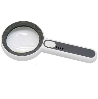 картинка Лупа увеличительная с LED - подсветкой N. 6516C, 65 мм белая от интернет-магазина К1-СТРОЙ